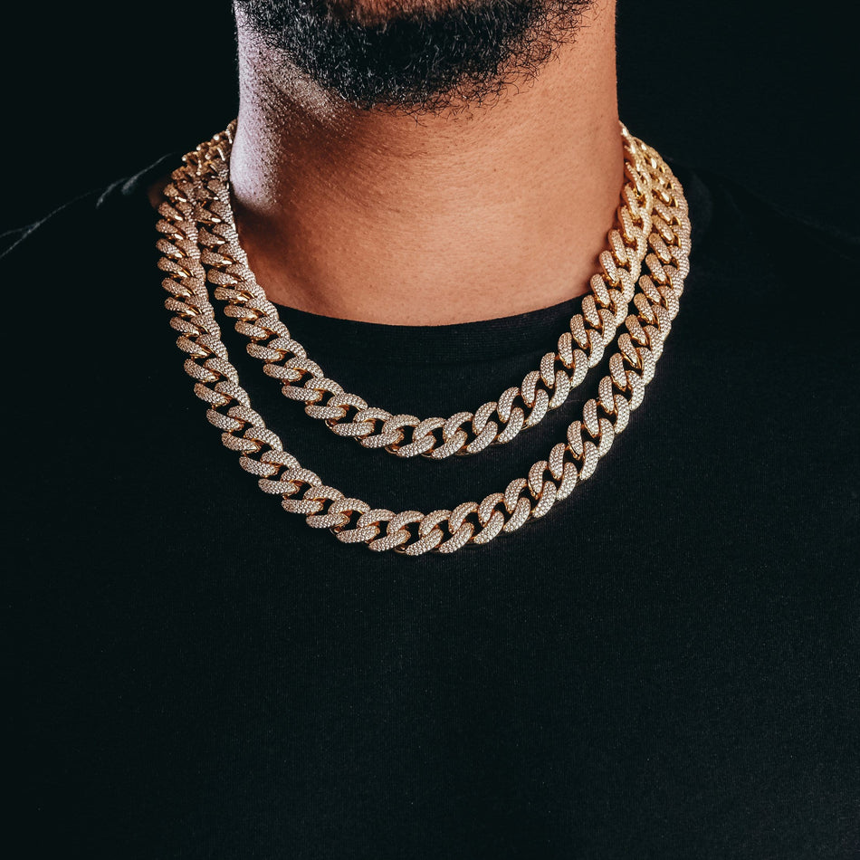 16MM Premium Iced Out Gold Miami Cuban Chain– Jewellerykings