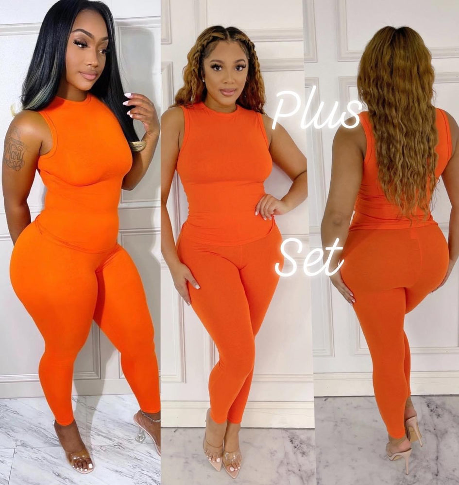 Orange Plus Size Leggings - One Size - Pack of 3 