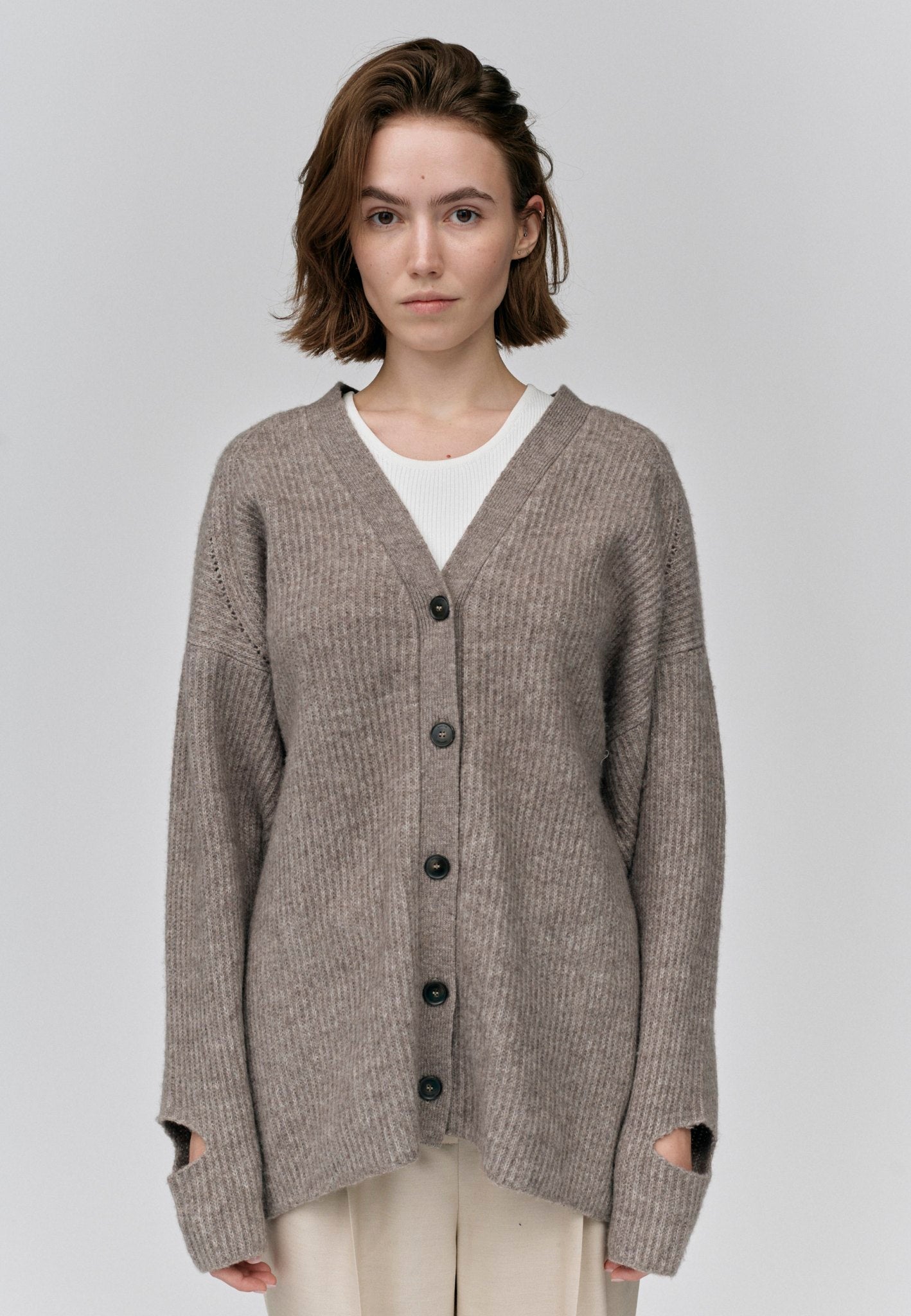 Achena Knit Cardigan - Shiitake