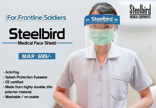 steelbird medical face shield price