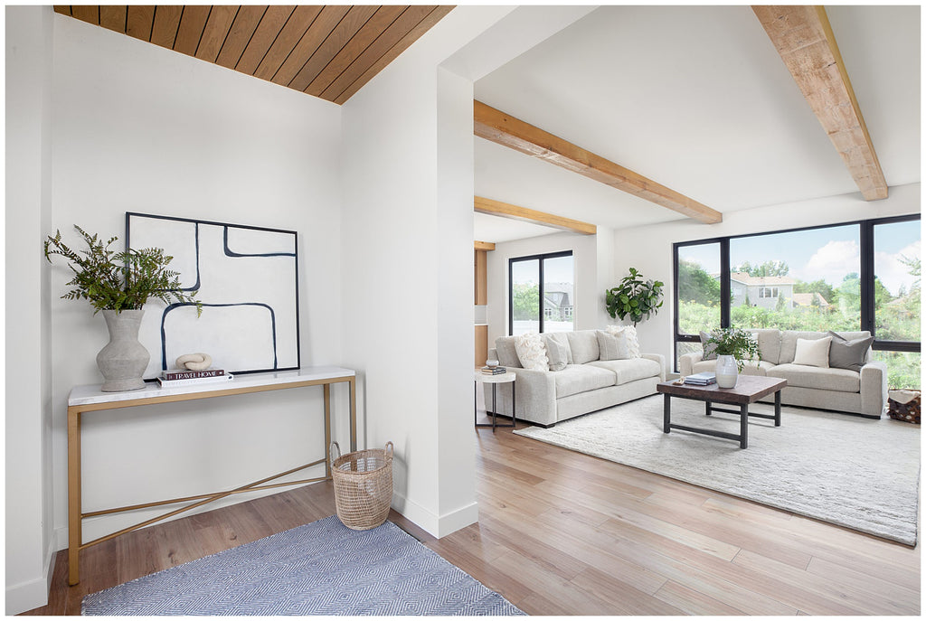 Rose Creek - Fargo, ND Custom Home | Reclaimed Wood Ceiling Beams | Dakota Timber Company