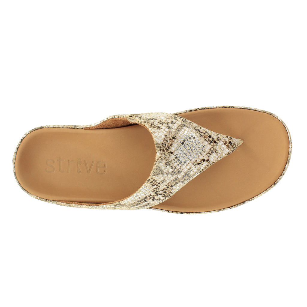 STRIVE MAUI Toe Post Sandal with Arch Support - Snake Glamour ...