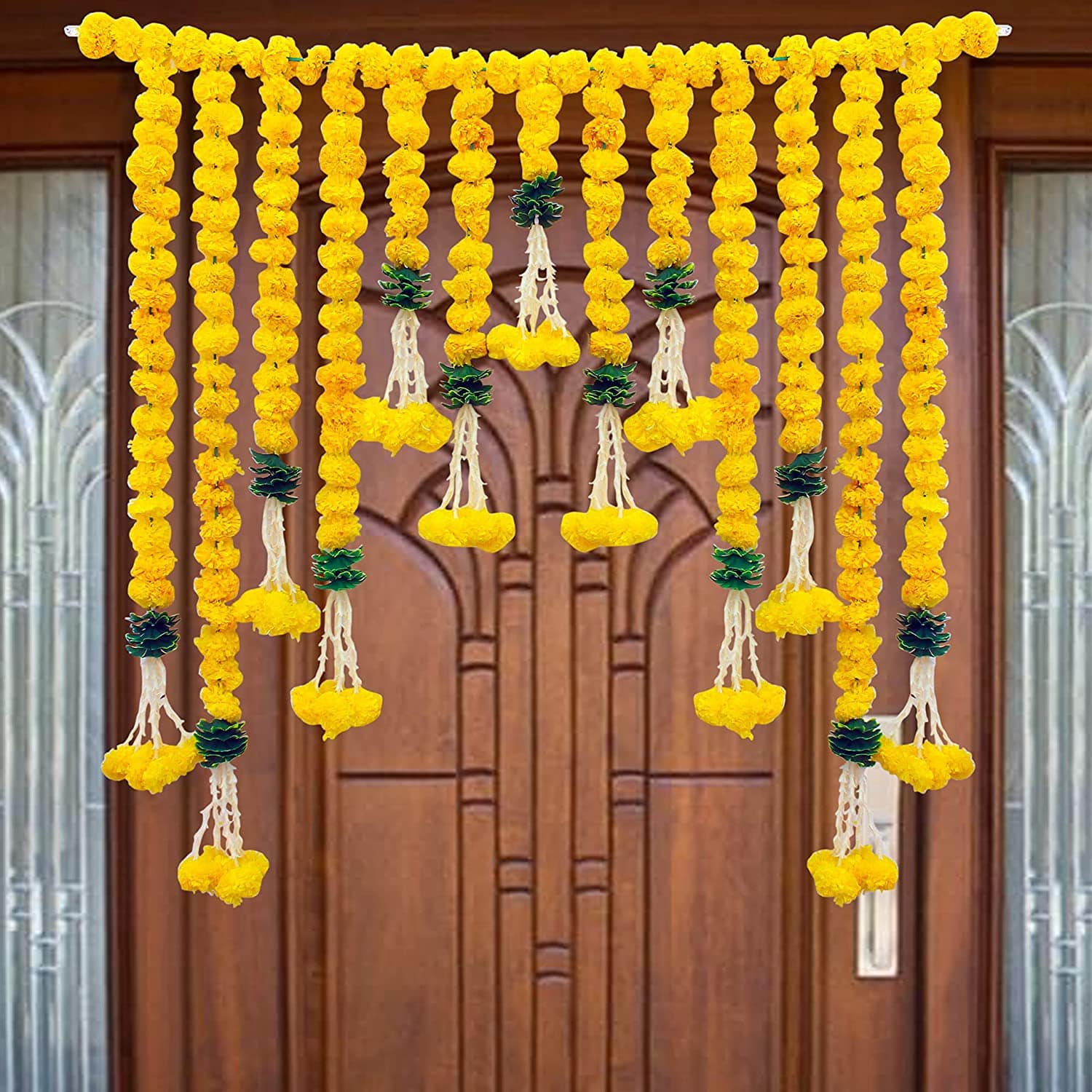 LAMANSH® Marigold bandhanwar / Artificial Marigold Yollew Flowers Garl –  Lamansh
