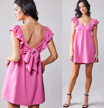 FLUTTER SLEEVE TIE BACK MINI