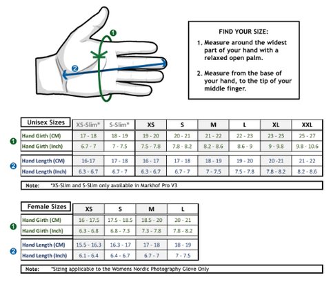 326POWER Racing Gloves Size Chart