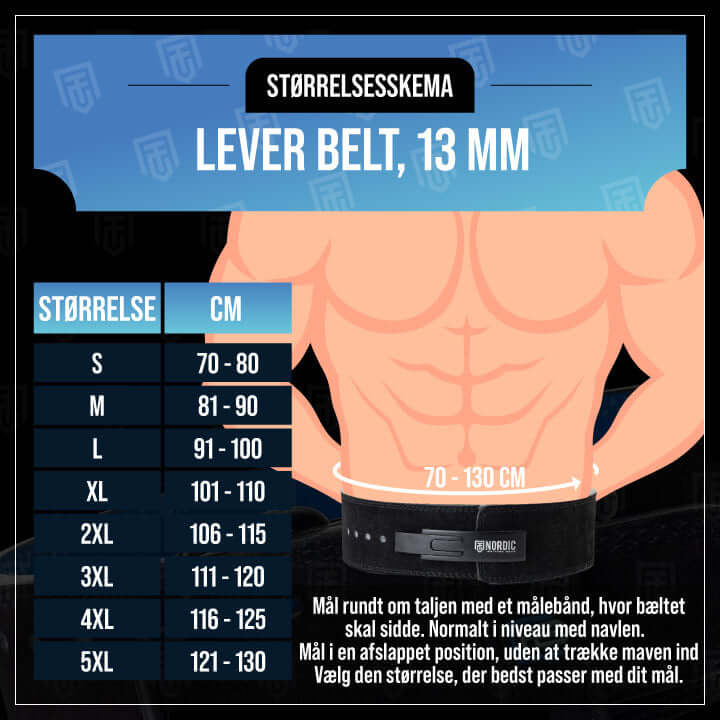 Størrelsesskema - Lever 13 | NTGear.dk