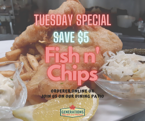 Tuesday Special Fish n' Chips – Generations on the Lake
