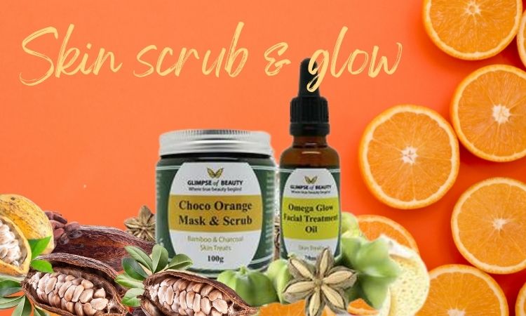 Organic face oil and scrub set