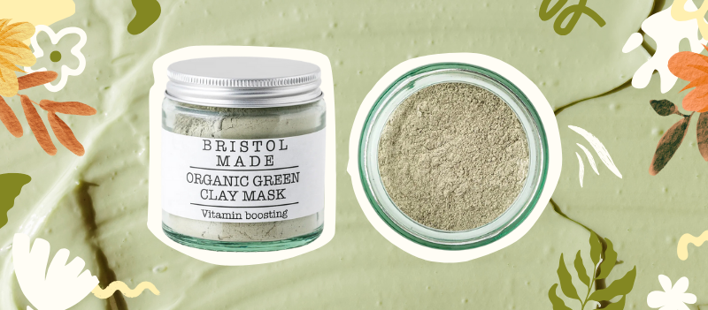 Bristol Made Organic Green Clay Mask with cartoon graphics