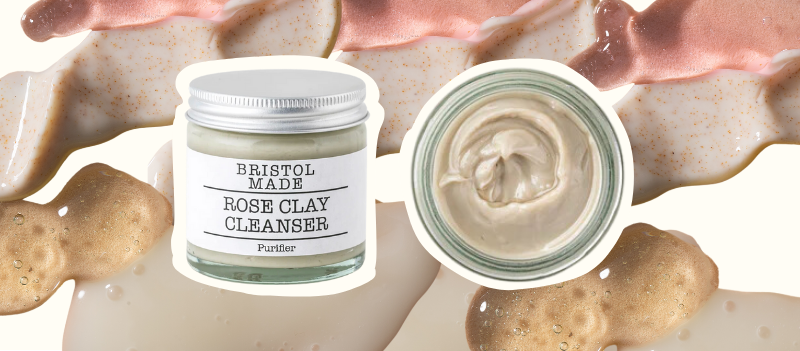 Bristol Made Organic Rose Clay Cleanser with cartoon graphics