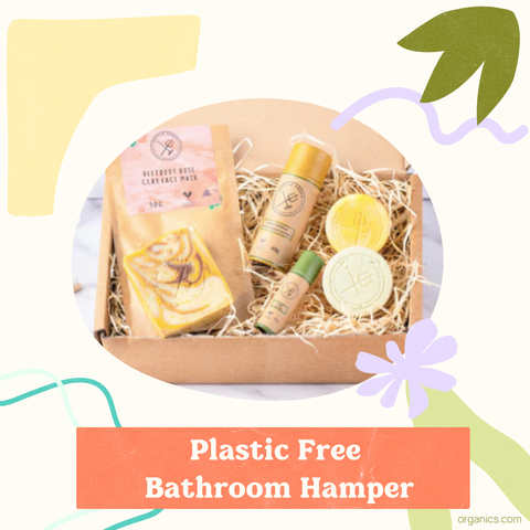 Battle Green plastic free bathroom hamper gift set