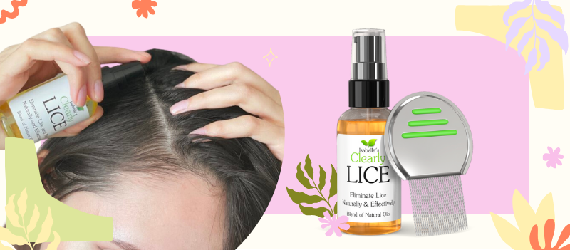 Clearly LICE, Natural Lice Treatment, Remover and Repellent with cartoon graphics