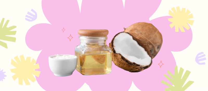 Coconut Oil with cartoon graphics