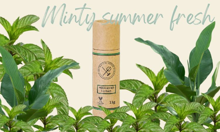 Tube of natural peppermint lip balm 