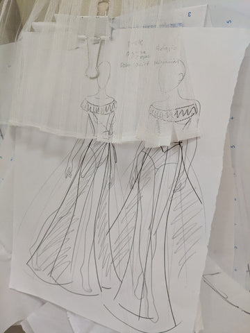 Catherine Langlois Bridal, custom wedding dress  sketch