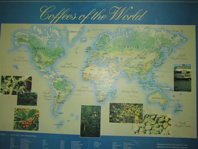 Kaffee Weltkarte