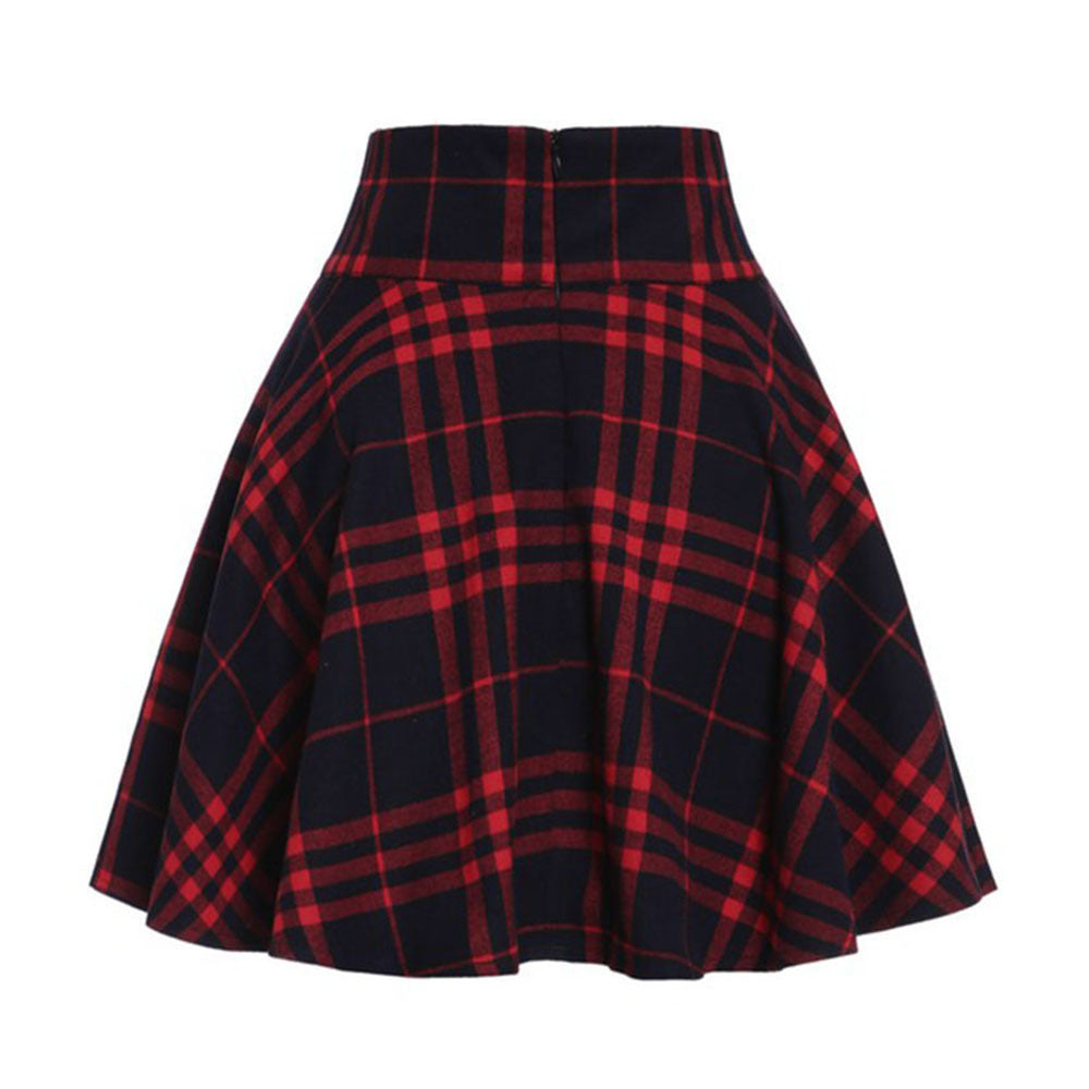 Half skirt Plaid lace up pompous skirt high waist anti-a-line skirt s ...