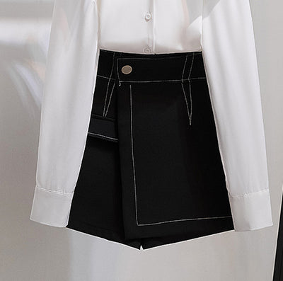 Korean sweet set off shoulder sling stripes top chic skirt pants