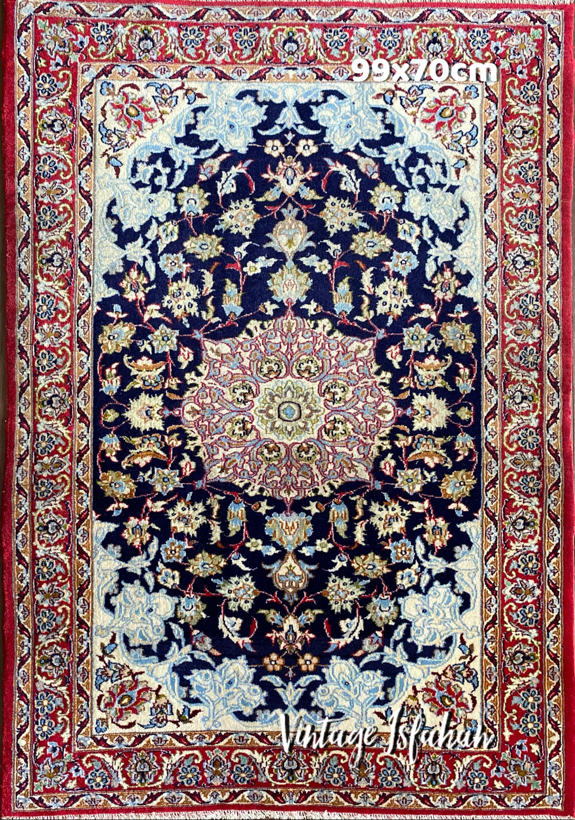 ビジャー産 ペルシャ絨毯 タペストリー 100×70cm - ラグ/カーペット/マット