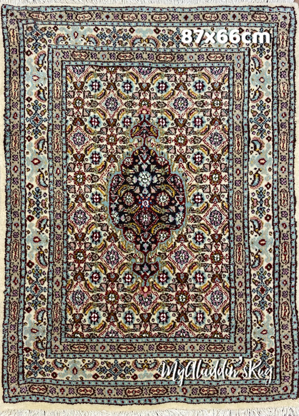 ムード産 ペルシャ絨毯 シルク入り 351×241cm