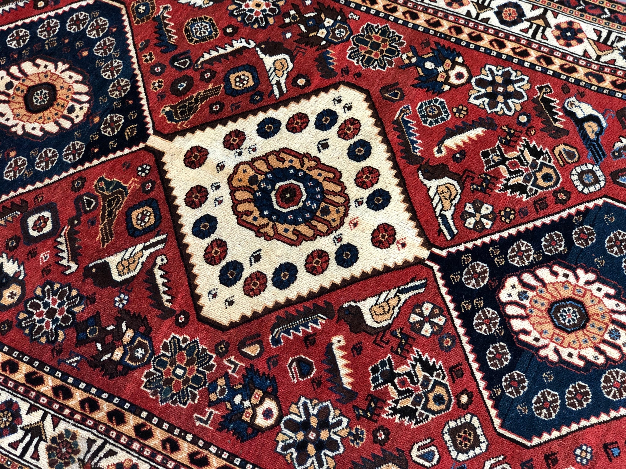 アンティーク カシュガイ族 20世紀初頭 トライバルラグ– MARC My Aladdin's Rug & Carpet
