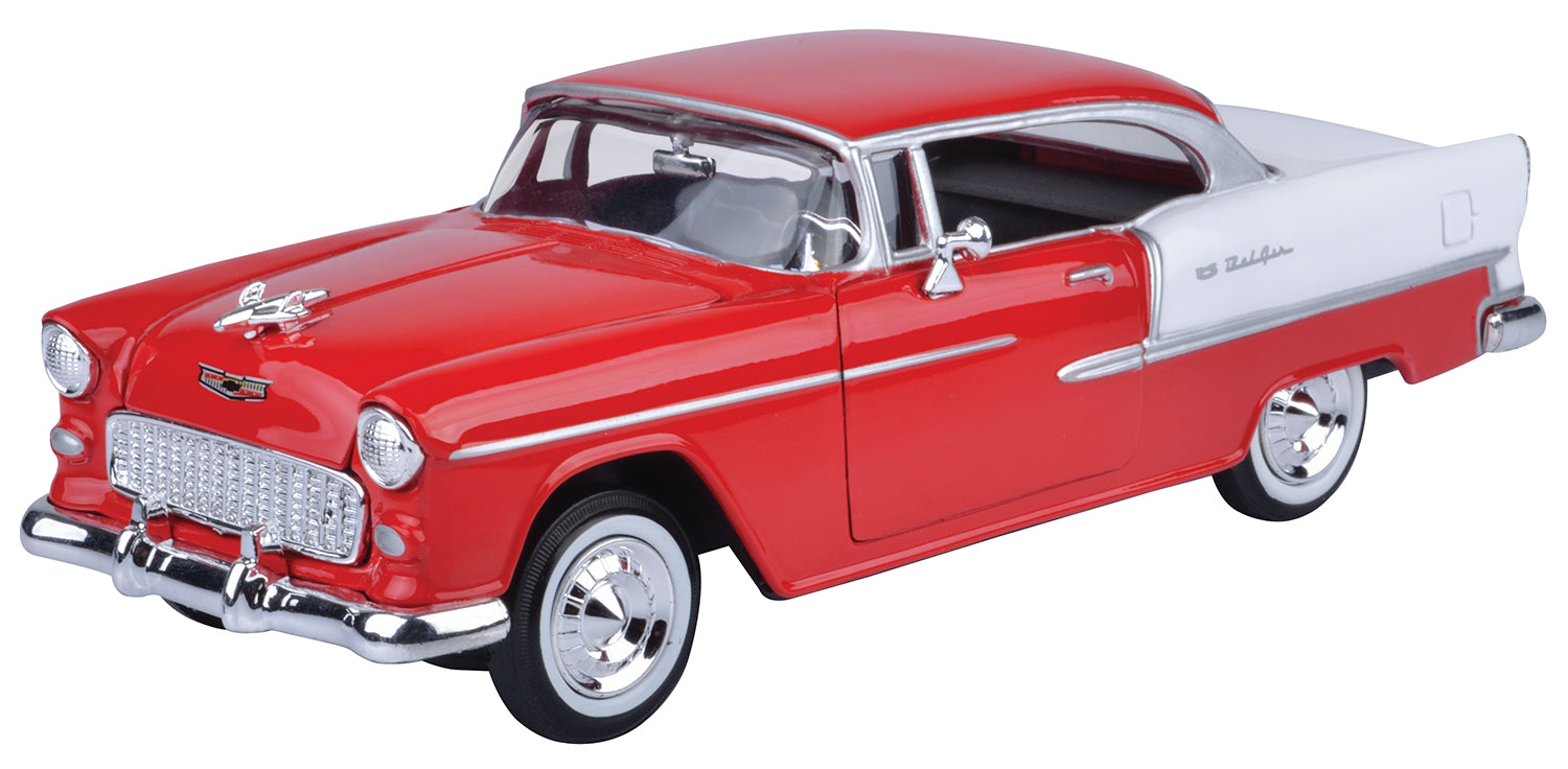 1955 Chevrolet Chevy Bel Air 1:24 Scale Diecast Model Motormax 73229 Red  Green