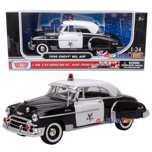 1950 CHEVROLET BEL AIR POLICE 1/24 DIECAST MODEL CAR BY MOTORMAX 76931 –  All Star Toys