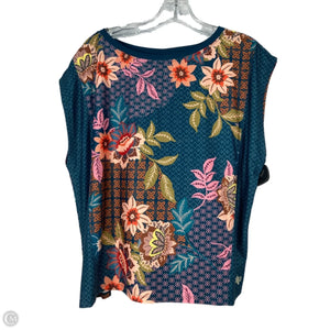 Athletic Top Short Sleeve By Johnny Was In Blue & Orange, Size: Xl - Clothes Mentor North Richland Hills TX #164 