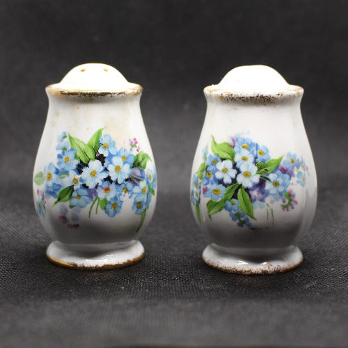 Vintage Bone China Flowered Salt and Pepper Shakers