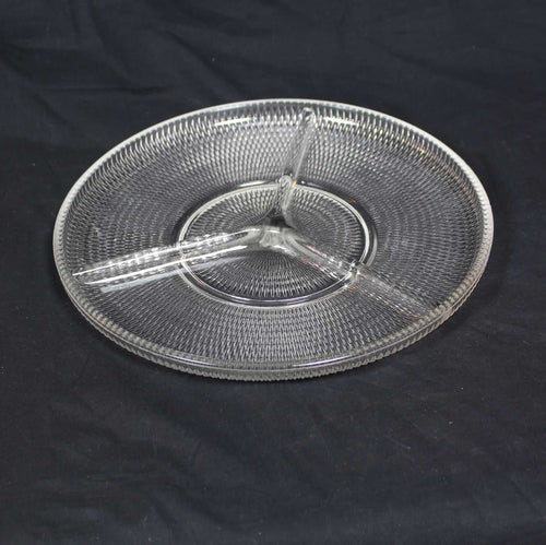 Vintage 12 Inch Divided Glass Plate