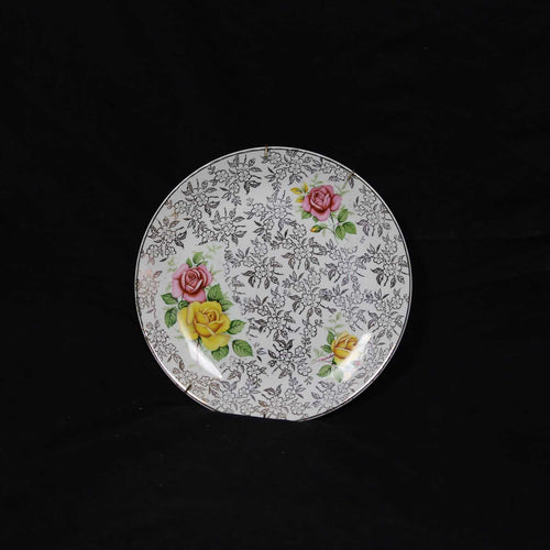 Vintage Decorative Plate - Red and Yellow Roses