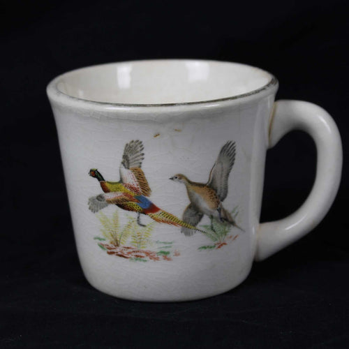 Vintage Mid-Century Hunting Scenes Coffee Cup With Gold Rim