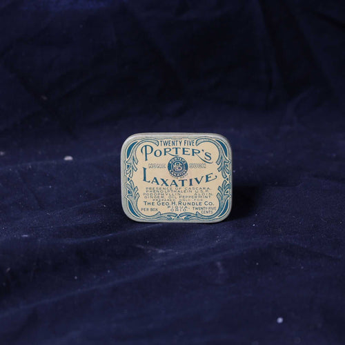 SOLD! Vintage Tin Porter's None Such Laxitive Pills w Contents