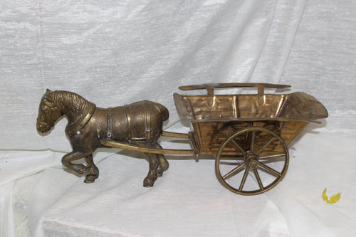 SOLD! Vintage Solid Brass/Bronze Horse and Cart