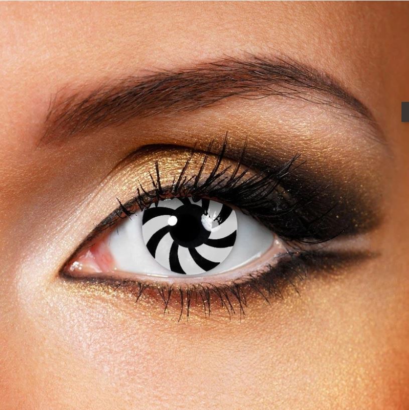Halloween OPTICAL ILLUSION Black Colored Contact Lenses Beauon 