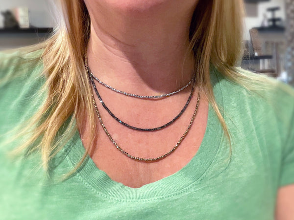 Triple Hematite Necklace and Bracelet - Emmis Jewelry, Necklace, Bracelet, [product_color]