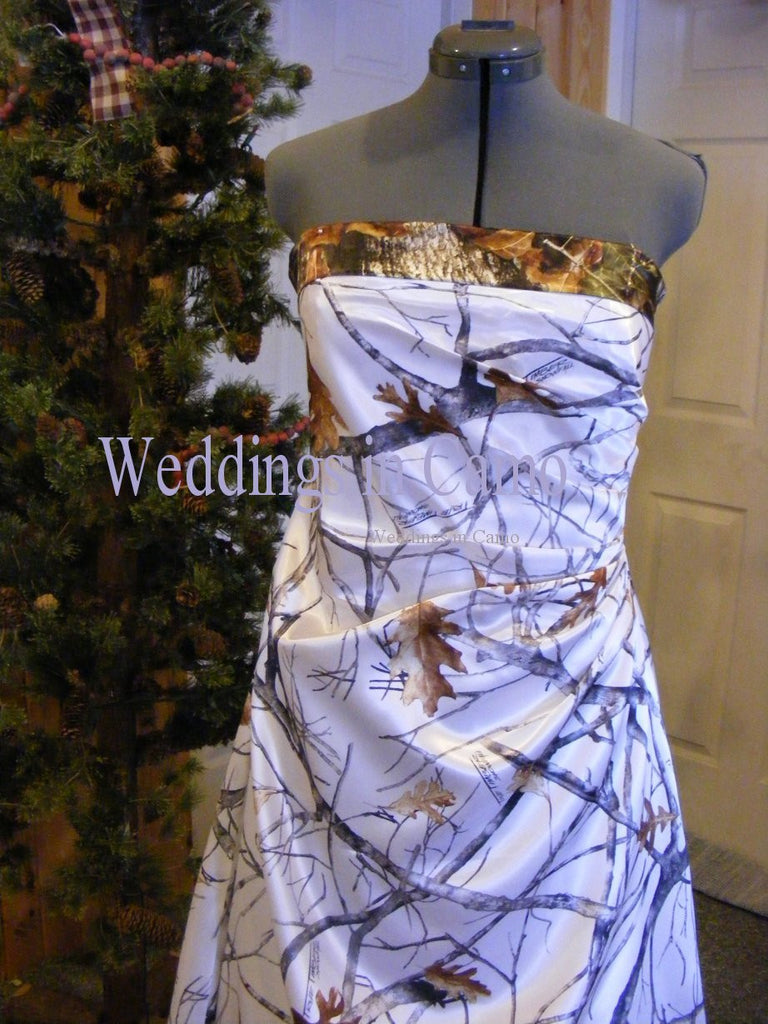 wedding dress snow camo