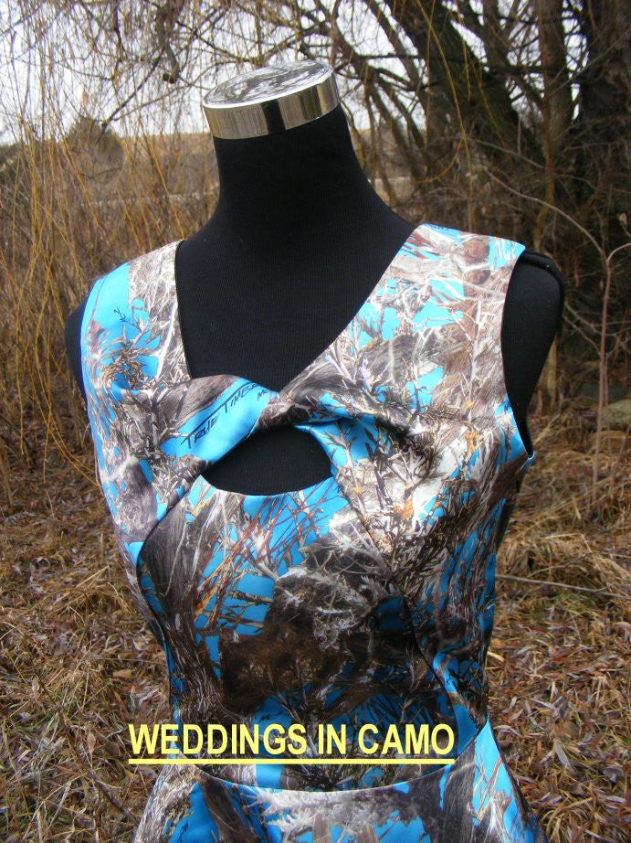 teal camo bridesmaid dresses