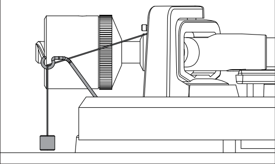 Feed the thread through theloop of the wire support. 