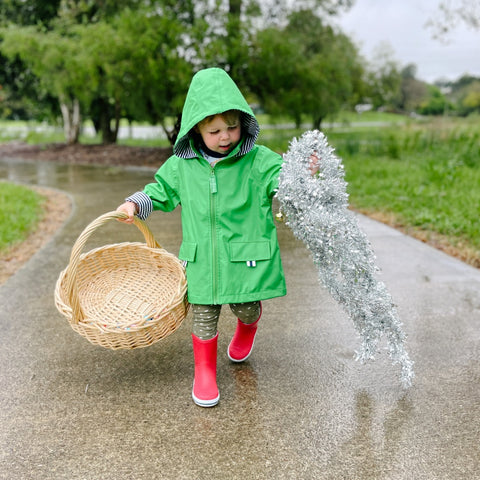 Green Kids Raincoat for Boys and Girls 