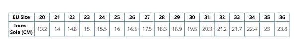 Gumboot Size Guide