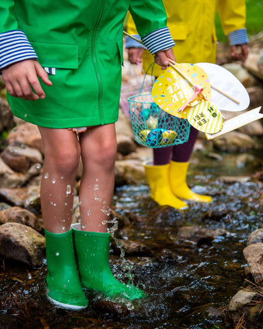 Green Gumboots for Kids Campint Trip