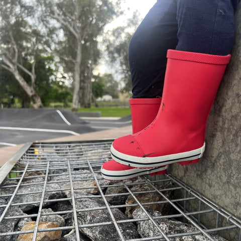 Kids Red Rubber Rainboot