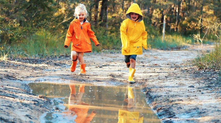 Boys gumboots perfect for muddy puddles