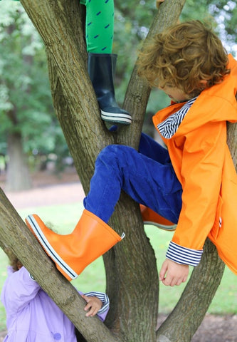 Boys gumboots made from natural rubber for extra flexibility