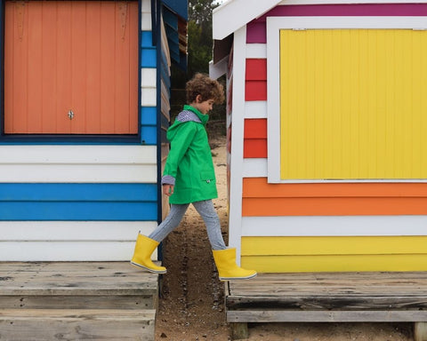 Raincoats and gumboots for boys