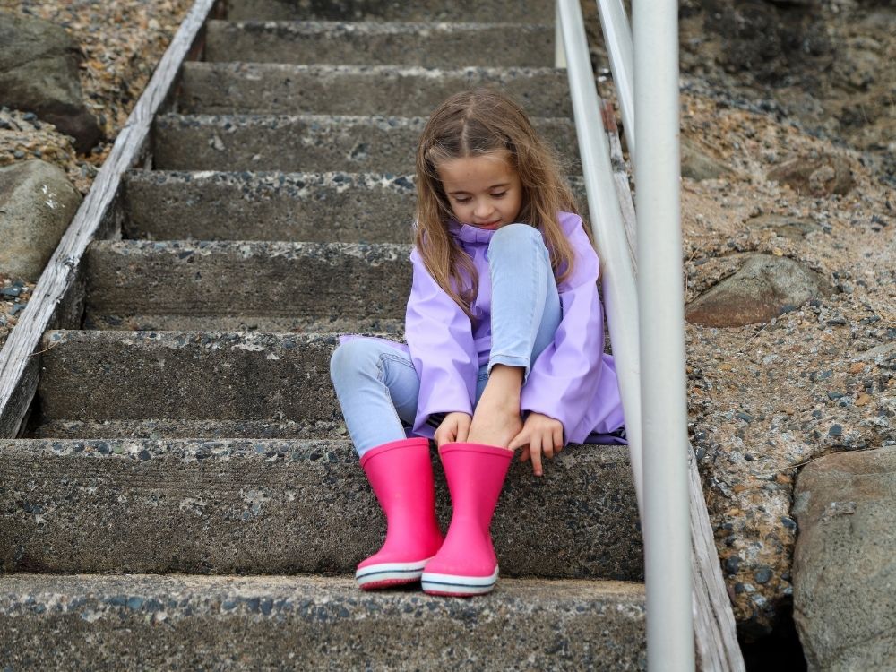 Kids gumboots that are easy to slide on