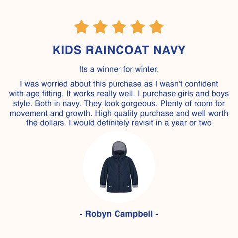 Kids raincoat sizing customer review