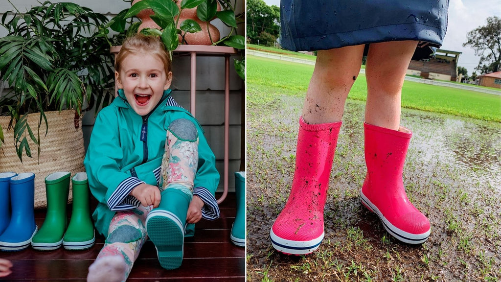 Colourful kids gumboots