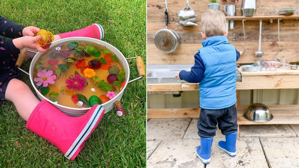 Kids mud kitchen and potion making